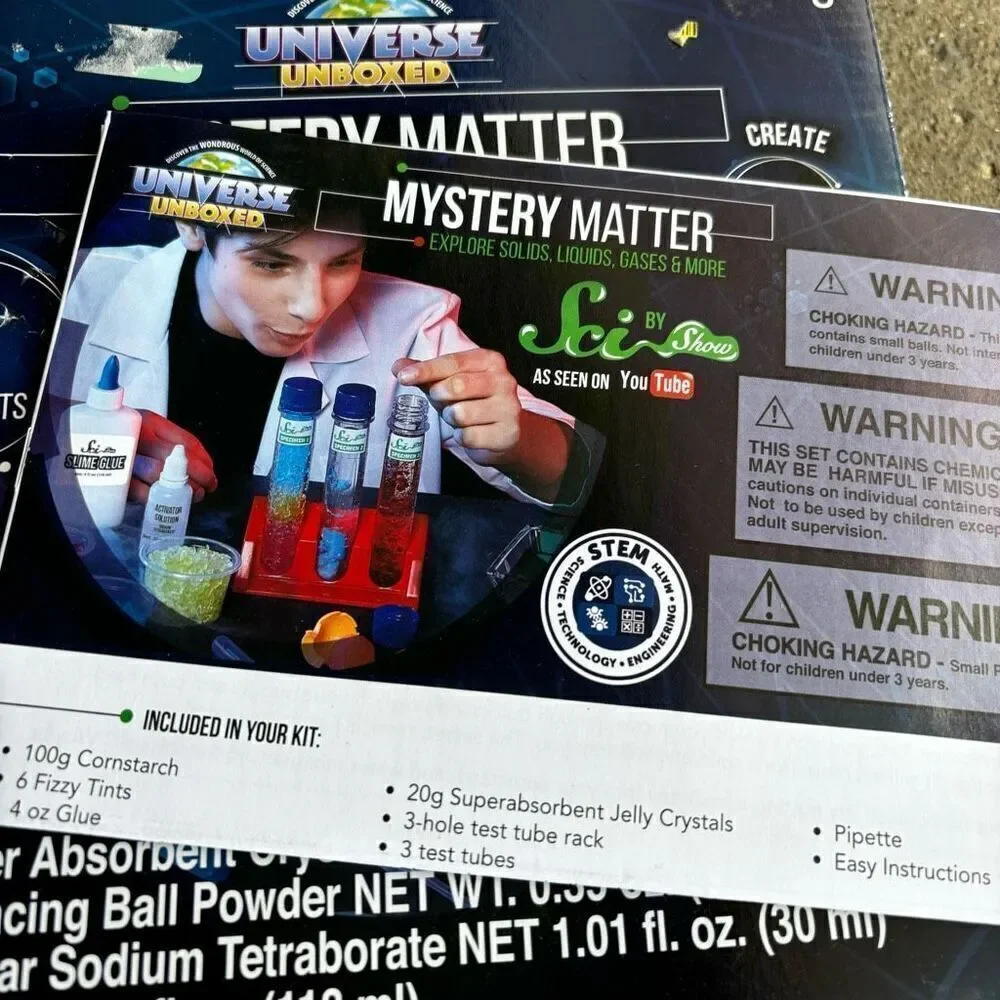 Universe Unboxed Mystery Matter Science Kit-Open Box-Complete